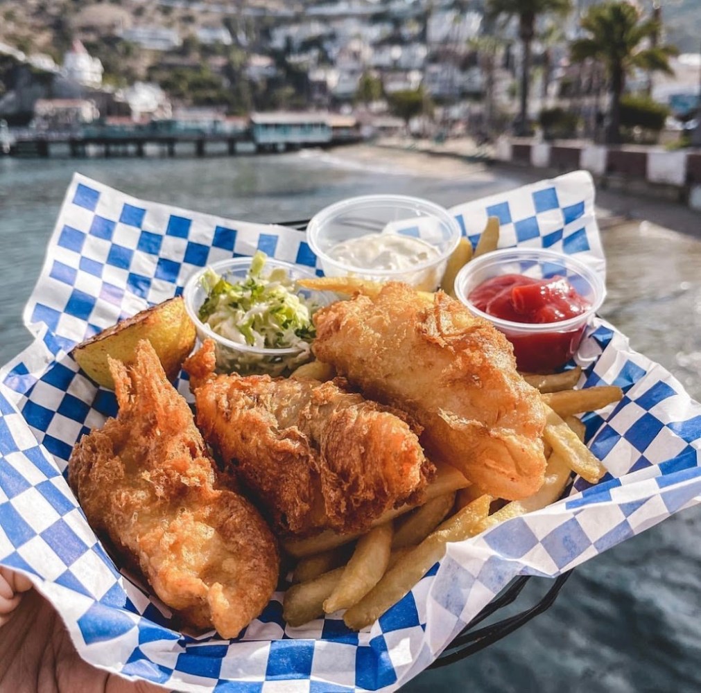 a plate of food on a picnic table